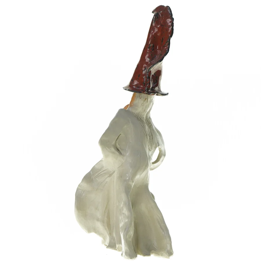 Vintage gammel keramik nisse skulptur (str. 30 cm)