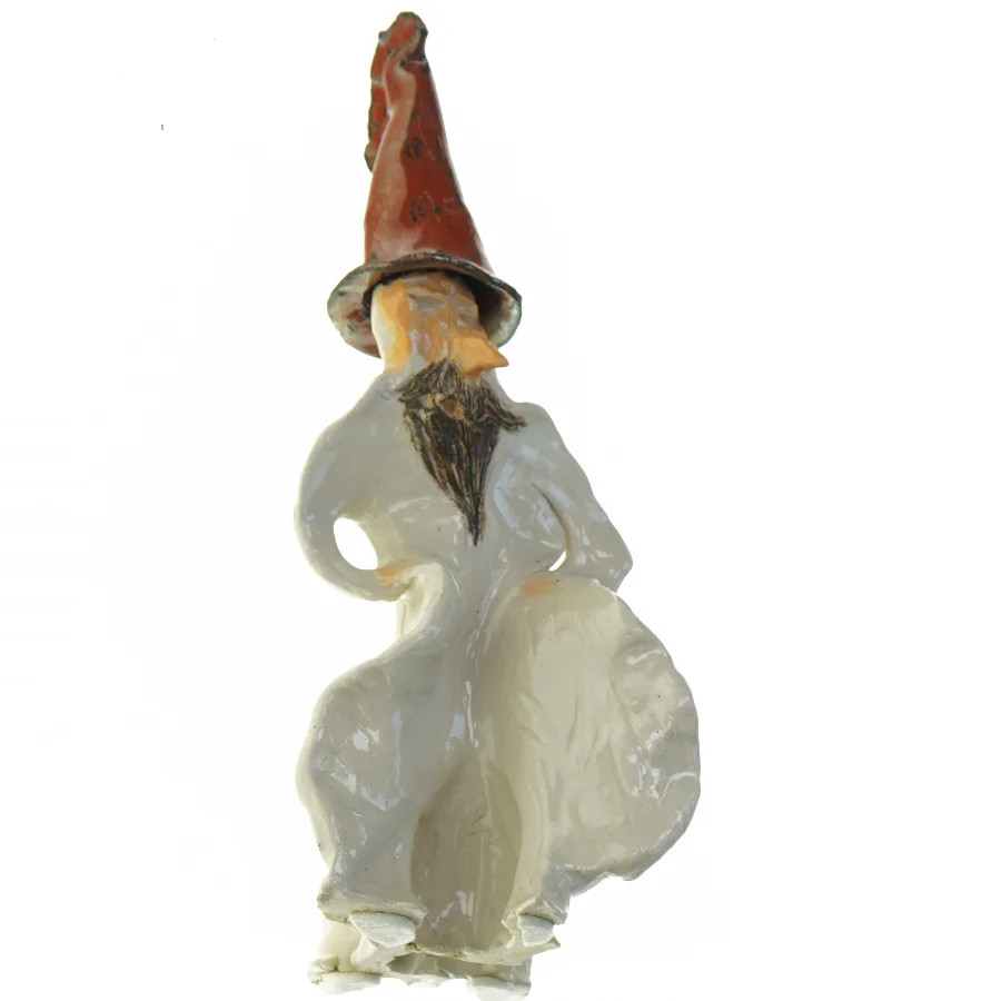 Vintage gammel keramik nisse skulptur (str. 30 cm)