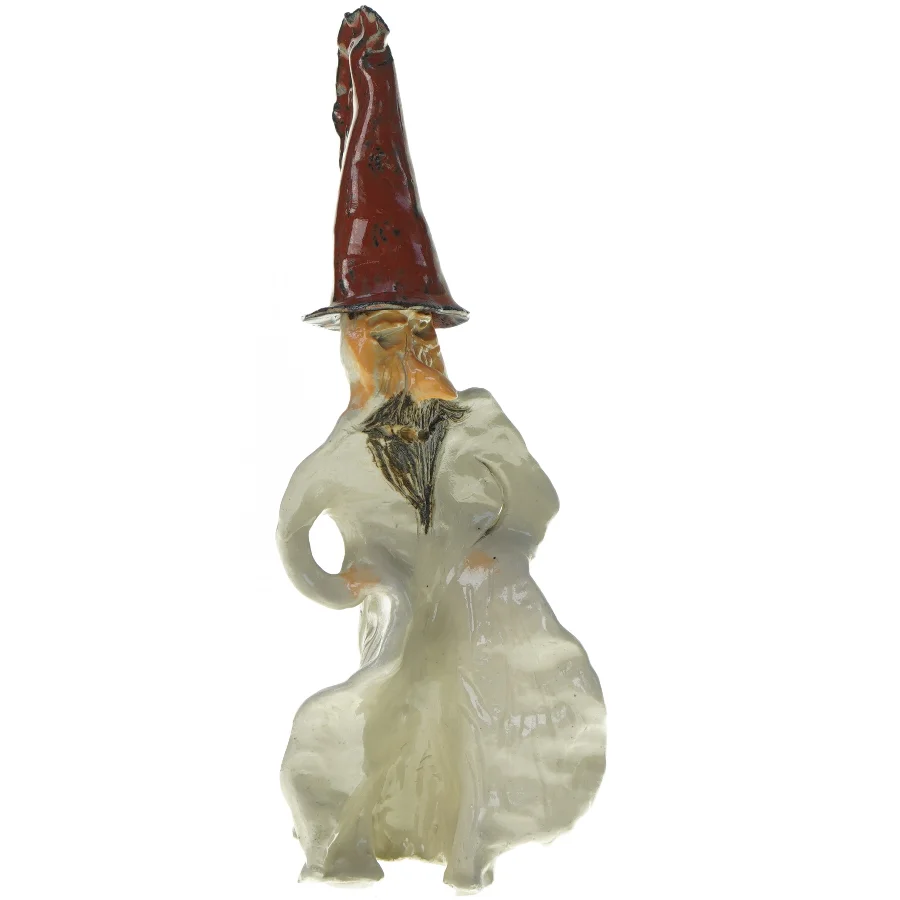 Vintage gammel keramik nisse skulptur (str. 30 cm)