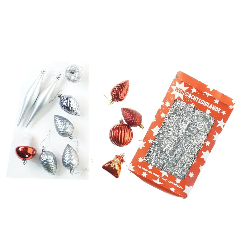 Retro og vintage Julepynt, 13 julekugler mm (str. 26 cm)