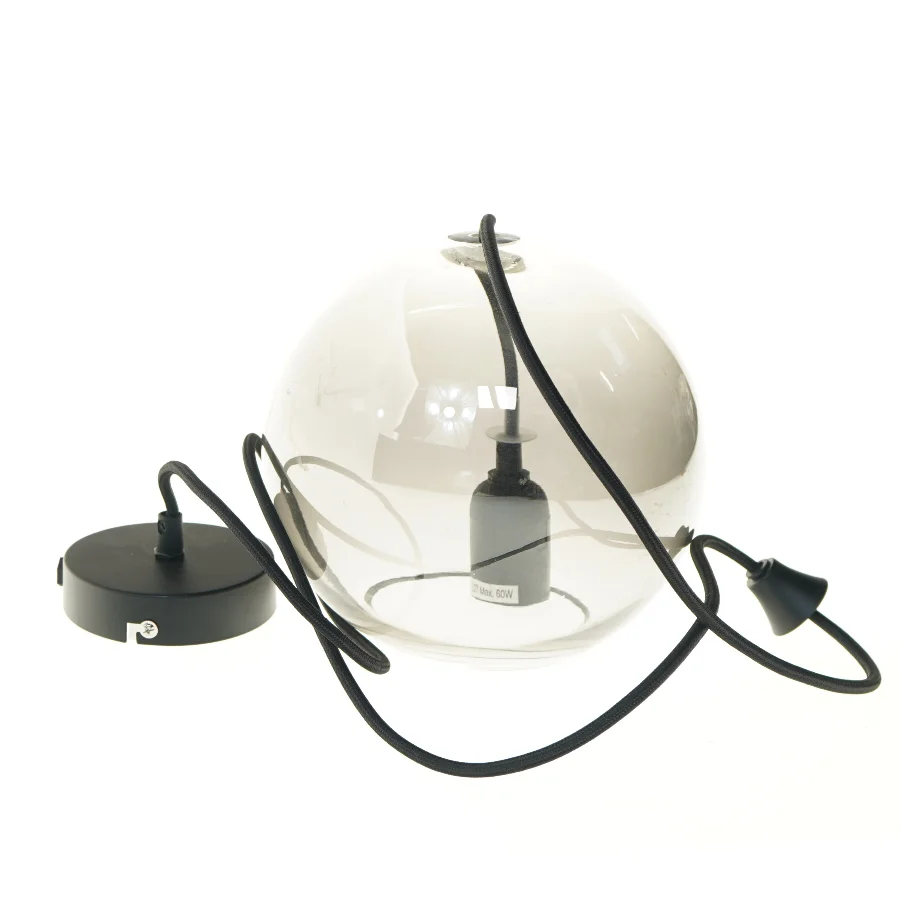 Glaskugle pendel lampe (str. 20 cm)