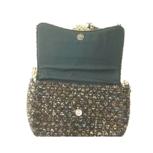 Tweed skuldertaske fra BeckSøndergaard med kæde fra Beck Söndergaard (str. 30x20 cm)