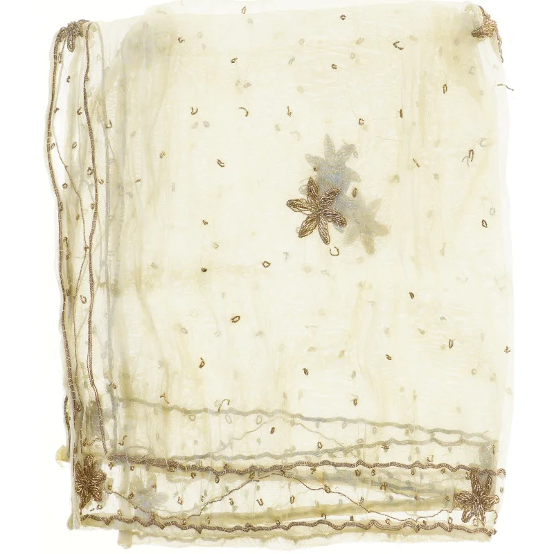 Dekorativ vintage transperant dug  med broderi (str. 87x99 cm)