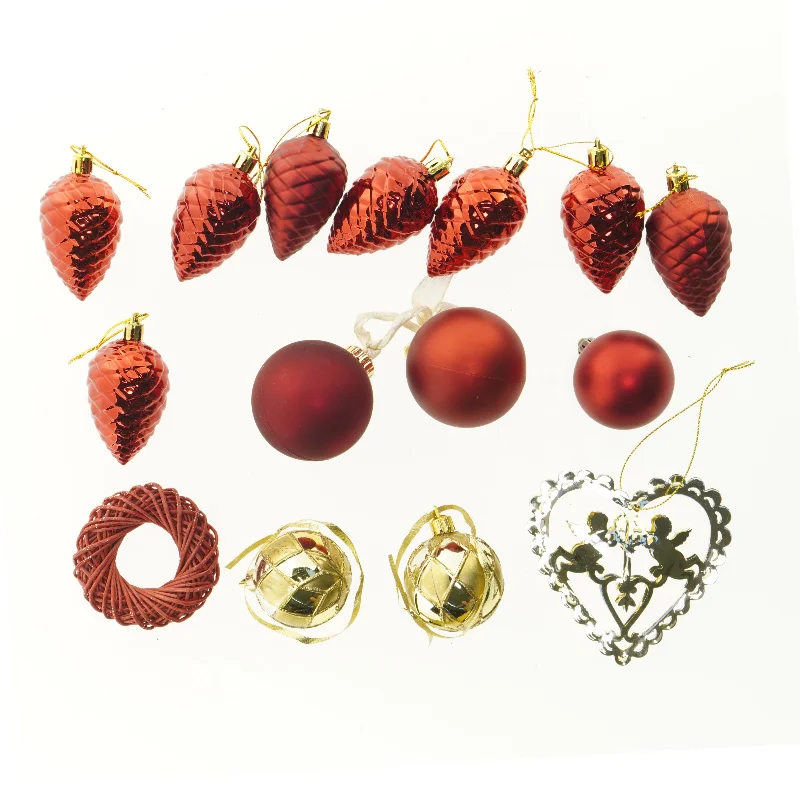 Vintage og retro blandet Julepynt 15 stk (str. Blandet)