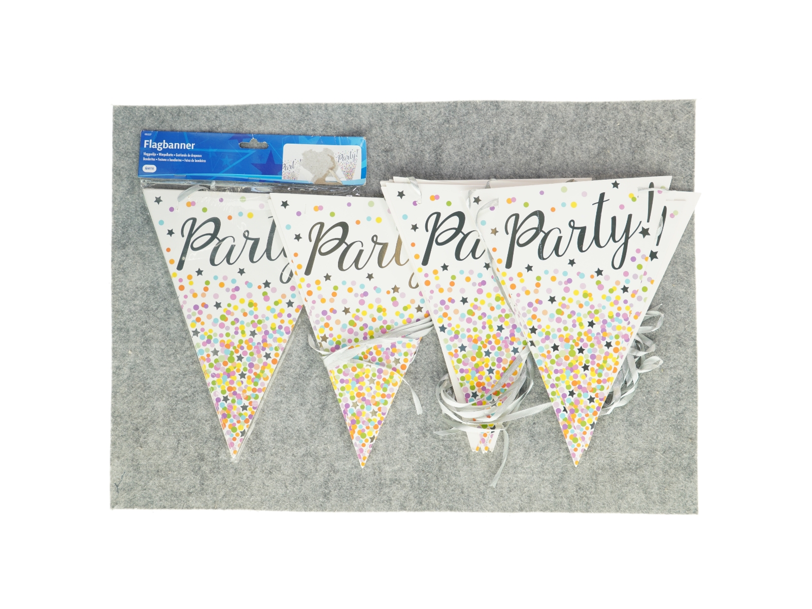 nye flagranker, festpynt, Banner med party (str. 30 x 22)