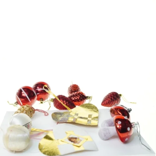 Retro og vintage Julepynt 13 julekugler mm (str. 17 cm)