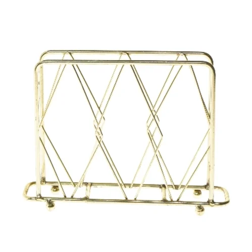 Guldfarvet servietholder, ny (str. 20x14 cm)