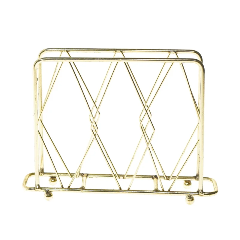 Guldfarvet servietholder, ny (str. 20x14 cm)