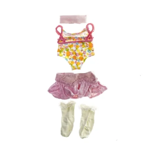 Bamsetøj med strand tema og peter plys pandebånd fra Build a Bear