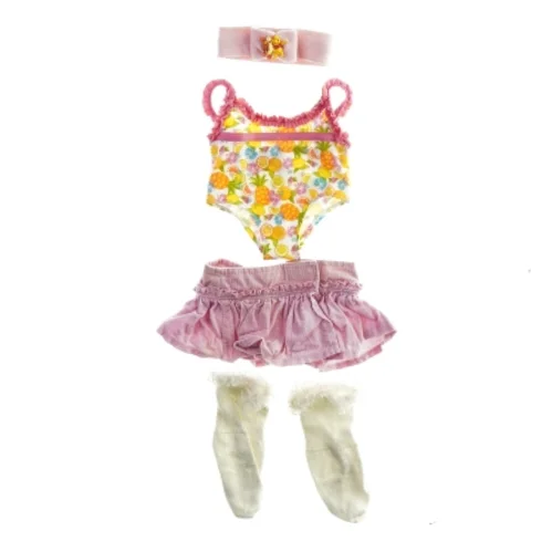 Bamsetøj med strand tema og peter plys pandebånd fra Build a Bear