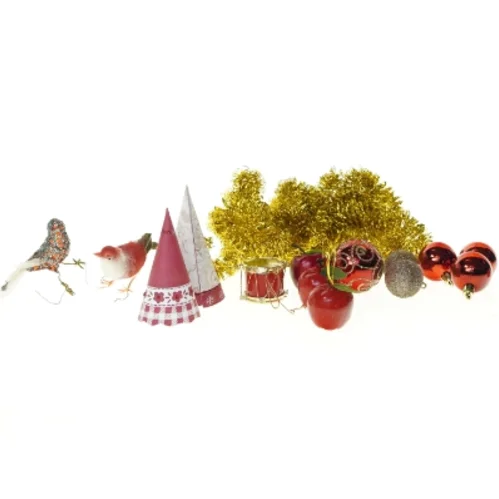 Vintage og retro smuk Julepynt bla fugl og tromme15 stk, julekugler (str. 20 cm)