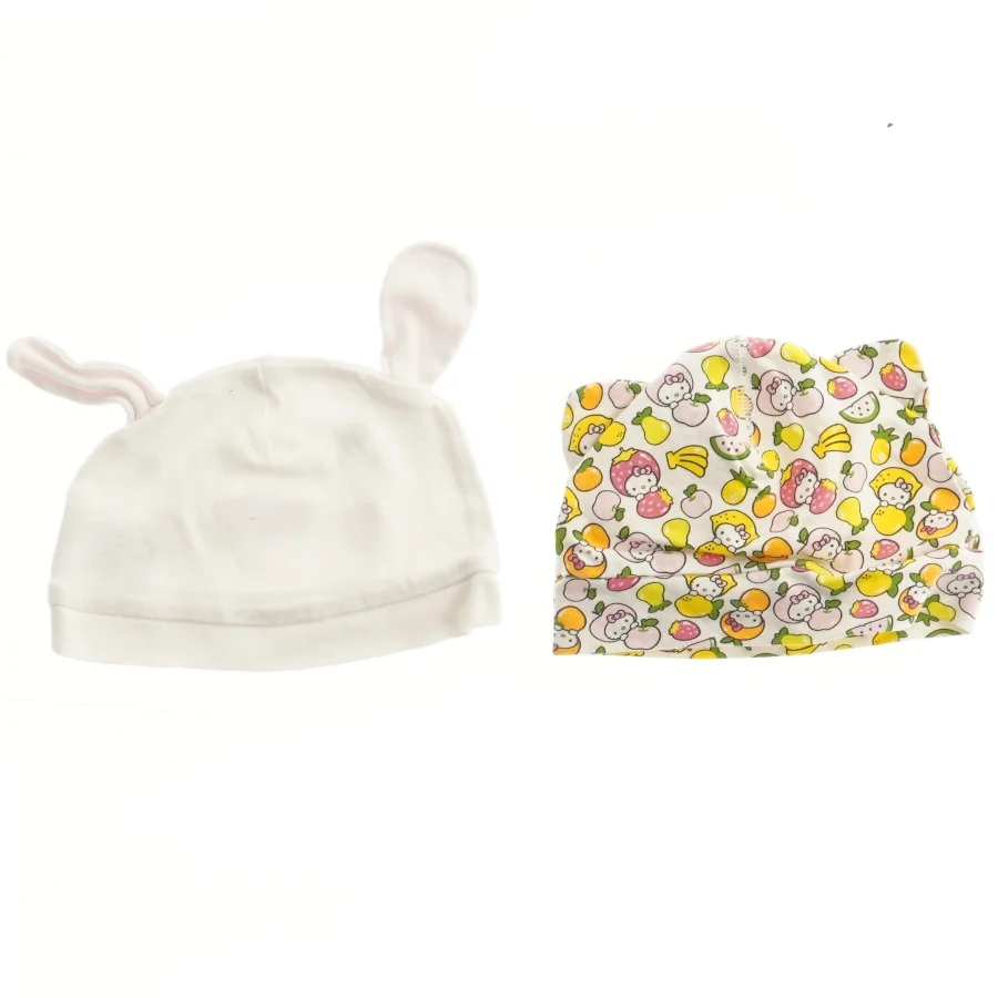 Babyhuer med dyremotiv og frugtprint (str. 16 cm)