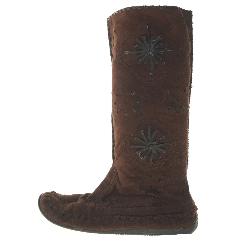 Brune støvler med mønster (str. længde 28 cm)