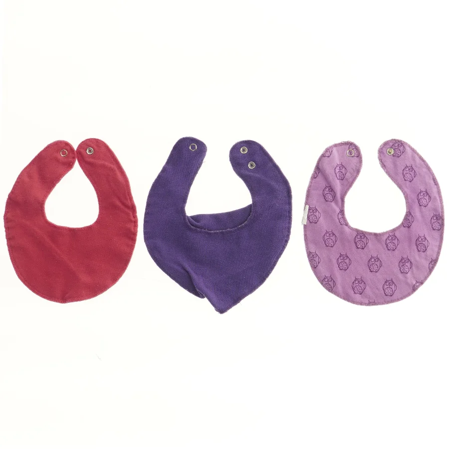 Sæt af tre babyhagesmække (str. Ø 18 cm)