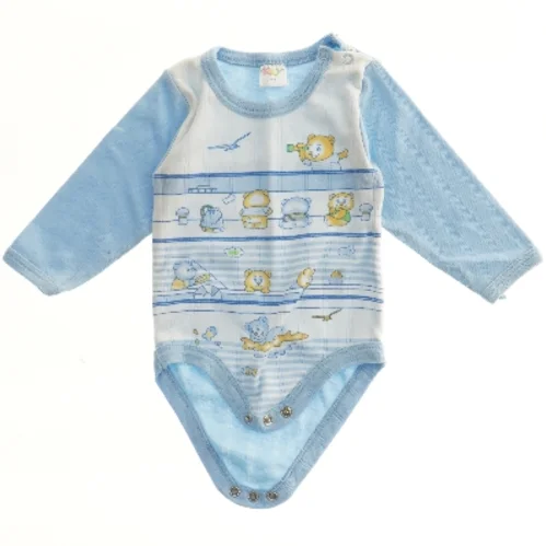 Langærmet bodystocking med bjørnemotiv fra K&Y (str. 74)