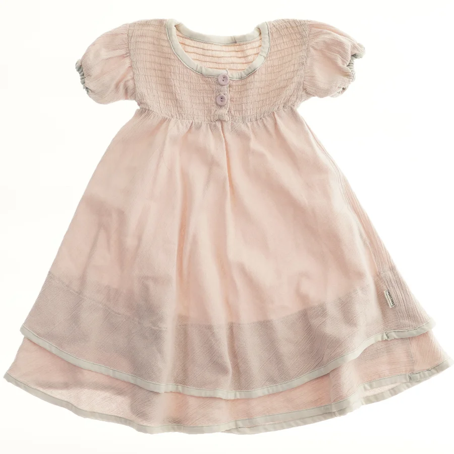 Lyserød kjole med korte ærmer fra Okker Gokker (str. 86)