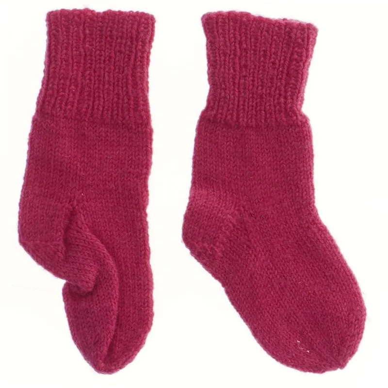 Røde uldsokker til børn (str. 20 cm)