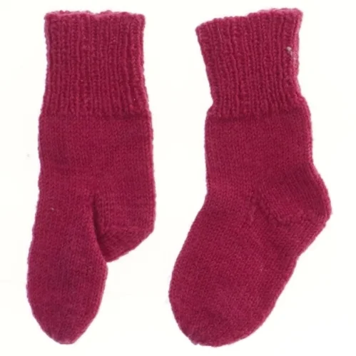 Røde uldsokker til børn (str. 20 cm)