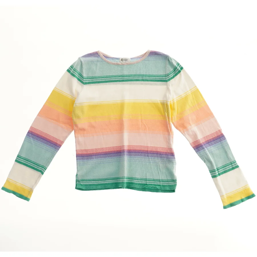 Langærmet trøje med farverige striber fra H&M (str. 140)