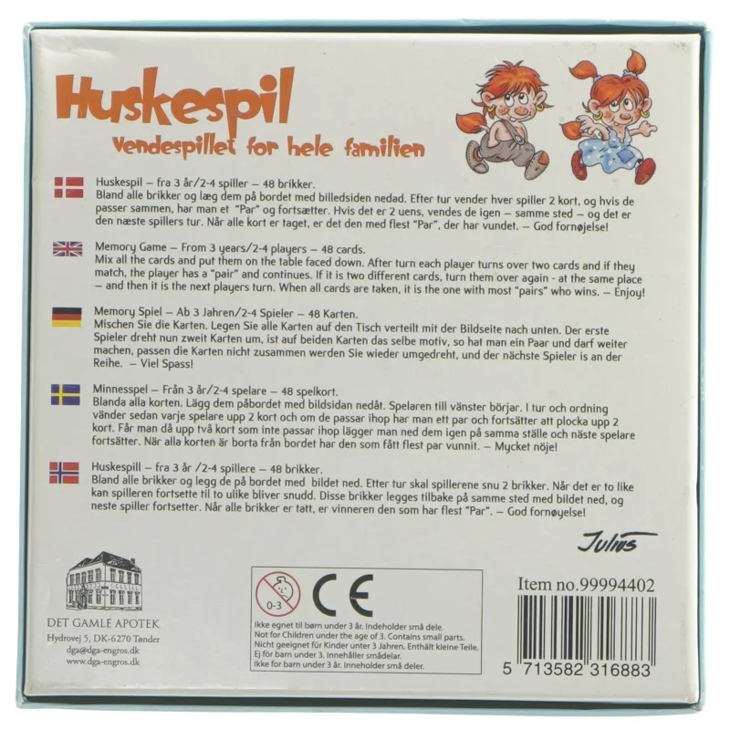 Huskespil til børn (str. 14,5 cm)