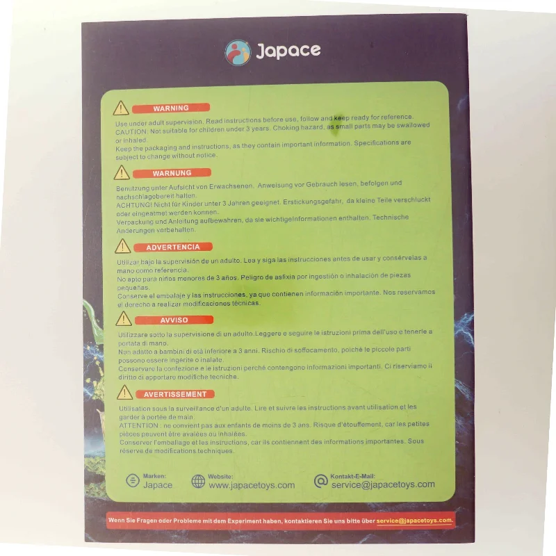 Sæt med mindre kemi-forsøg for børn. På tysk