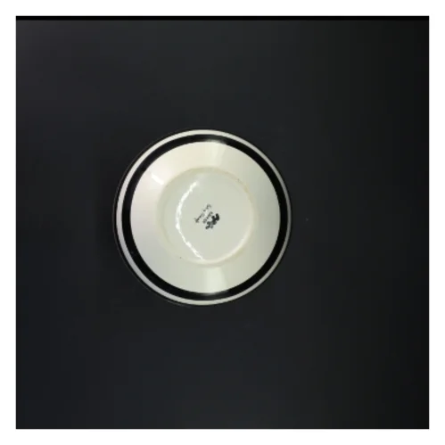 Rund vase med sorte og hvide striber fra Kähler (str. 20 cm)