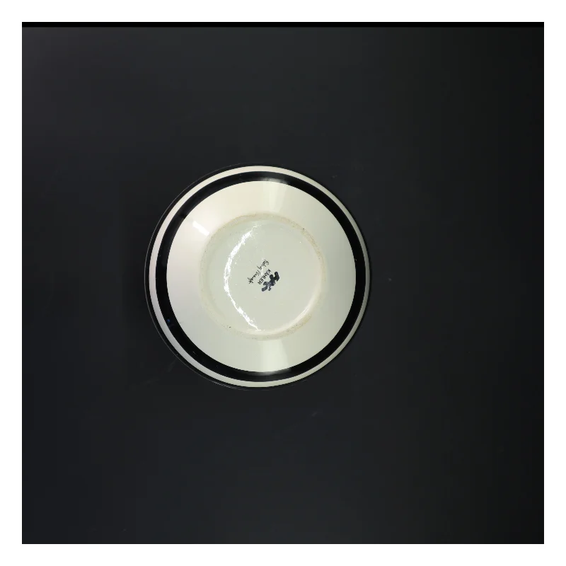 Rund vase med sorte og hvide striber fra Kähler (str. 20 cm)