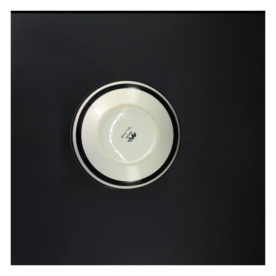 Rund vase med sorte og hvide striber fra Kähler (str. 20 cm)