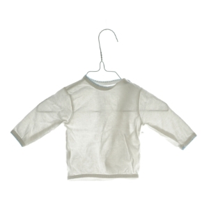 Langærmet bluse med blondekant (str. ca. 56)