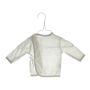 Langærmet bluse med blondekant (str. ca. 56)