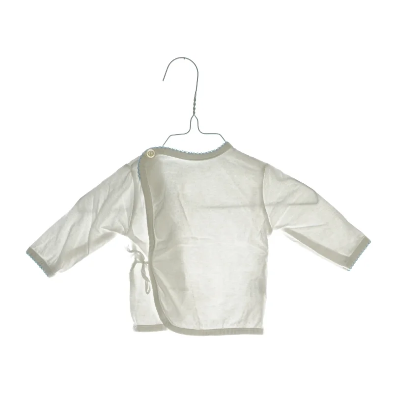 Langærmet bluse med blondekant (str. ca. 56)