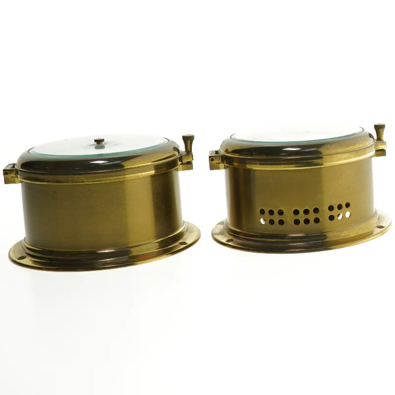 Maritime barometer og ur sæt (str. Ø 16 cm)