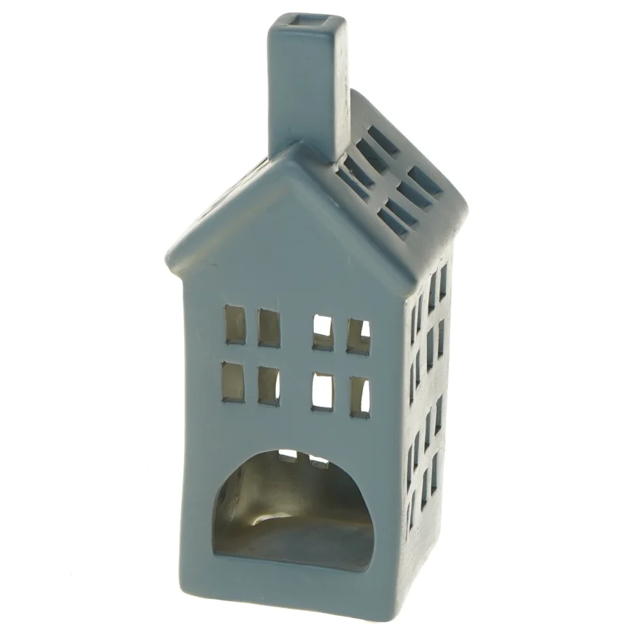Porcelænshus til lys fra Kj Collection (str. 18x7x7 cm)