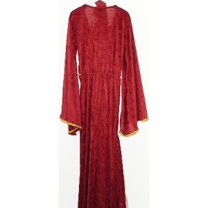 Rød udklædningskjole med guld detaljer fra Boland (str. 152)