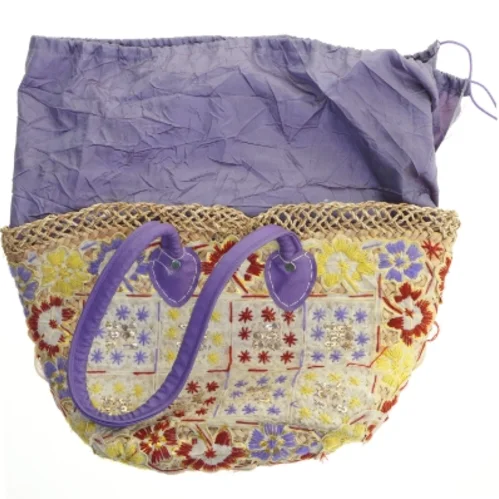 Stråtaske med blomsterdesign (str. 50x30 cm)