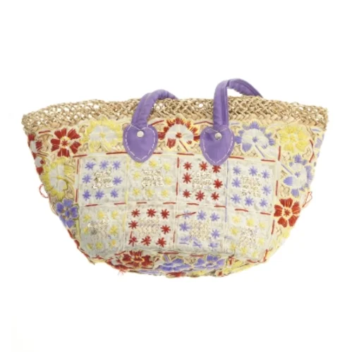 Stråtaske med blomsterdesign (str. 50x30 cm)