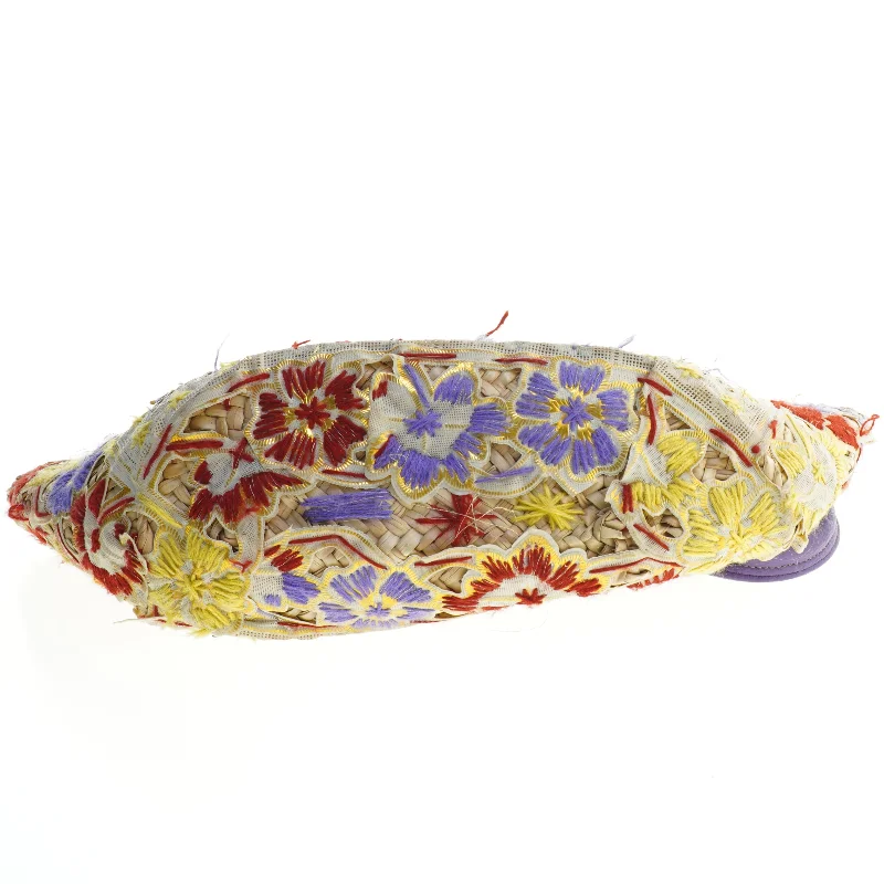 Stråtaske med blomsterdesign (str. 50x30 cm)