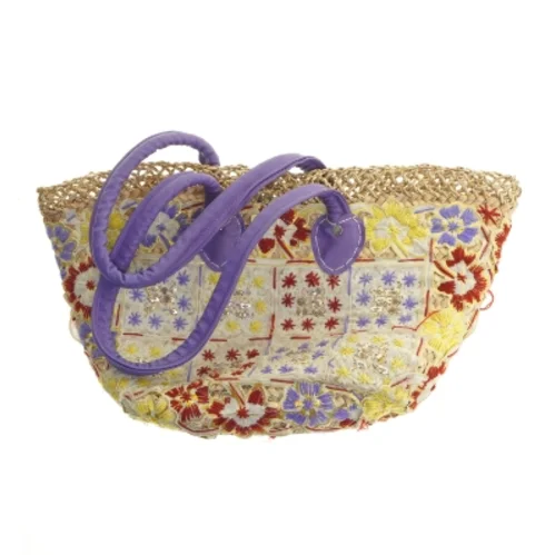 Stråtaske med blomsterdesign (str. 50x30 cm)