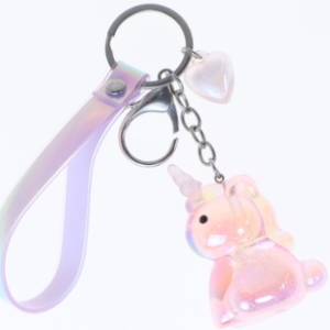 Nøglering med enhjørning vedhæng (str. 13 cm)