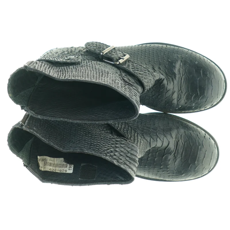 Sorte støvler i slangeskindsmønster fra Billi Bi (str. 38)