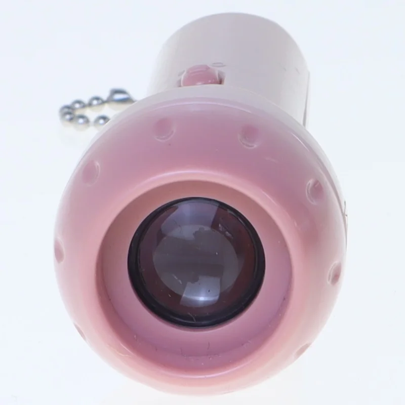 Rosa LED mini-lommelygte med nøglering (str. 12 cm)