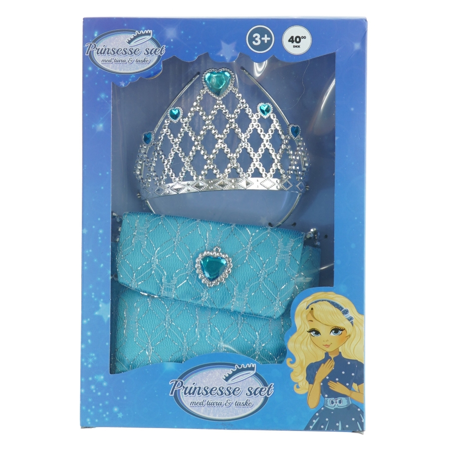 Prinsesse sæt med tiara og taske (str. 27 x 19 x 5 cm)
