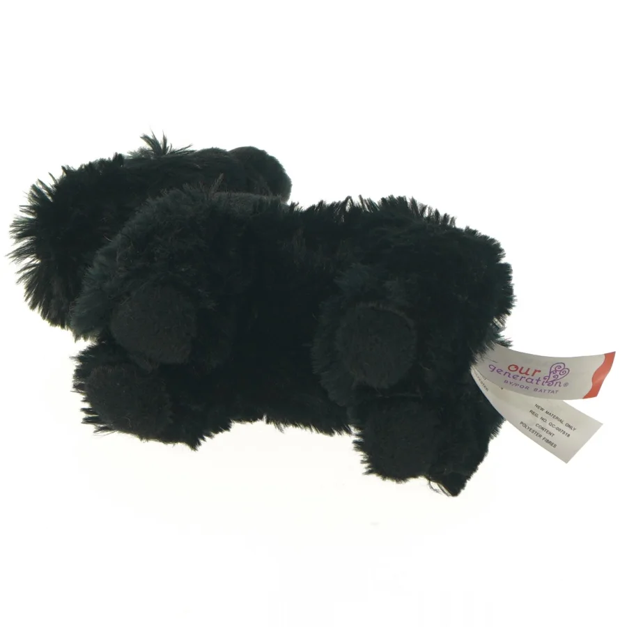 Sort plyshund til børn (str. 19 cm)