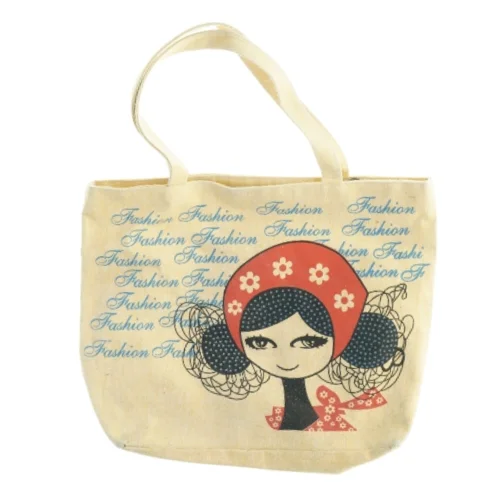 Indkøbstaske med dukkeprint (str. 42 x 32 x 9 cm)