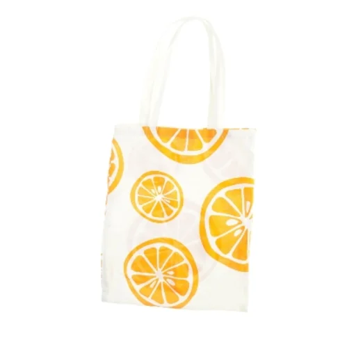 Indkøbstaske med appelsinmotiv (str. 35 x 44 cm)