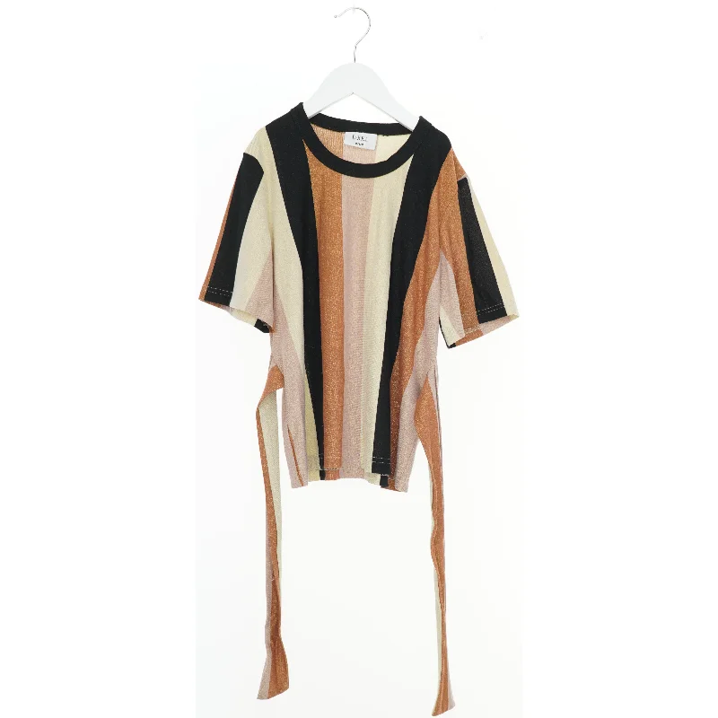 Kortærmet bluse med vertikale striber fra D-XEL (str. 128)