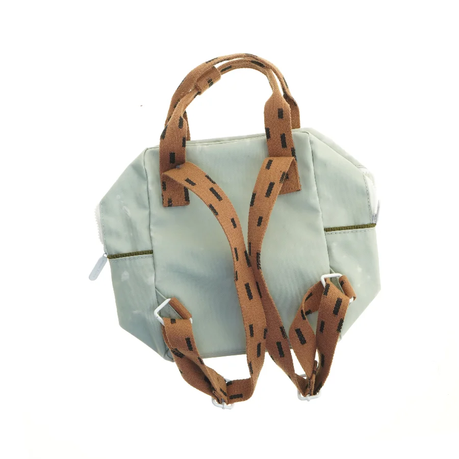 Grøn rygsæk med brune stropper fra Sticky Lemon (str. 32x25 cm)