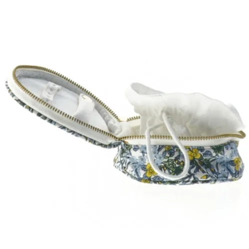 Blomstret smykkepose fra Søstrene Grene (str. Ø 11 cm)