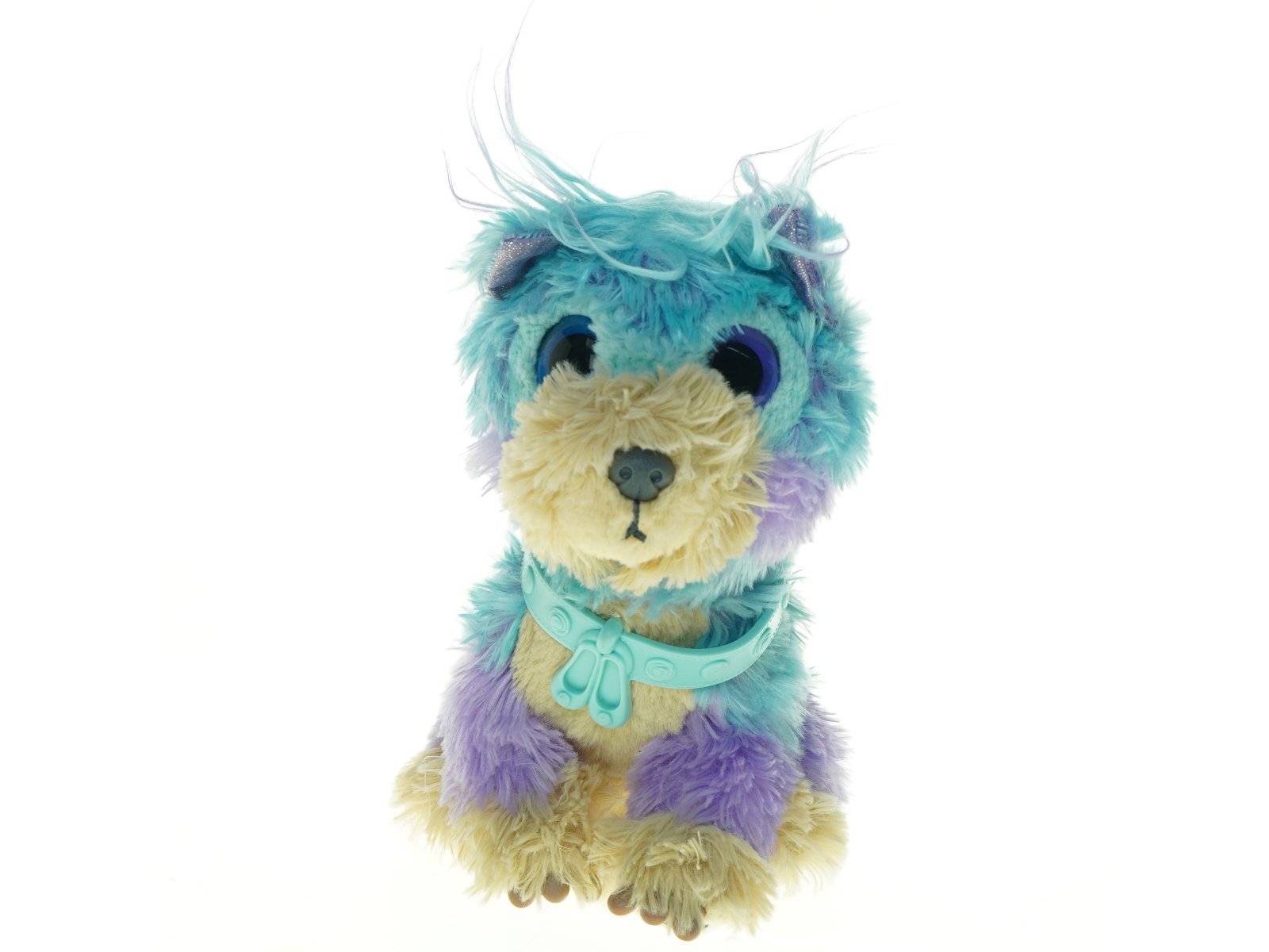 Farverig plysbamse (str. 23 x 13 cm)