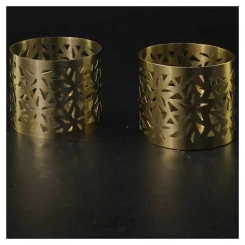 Messing lysestager fra H&M (str. Ø 6,5x5,5 cm)